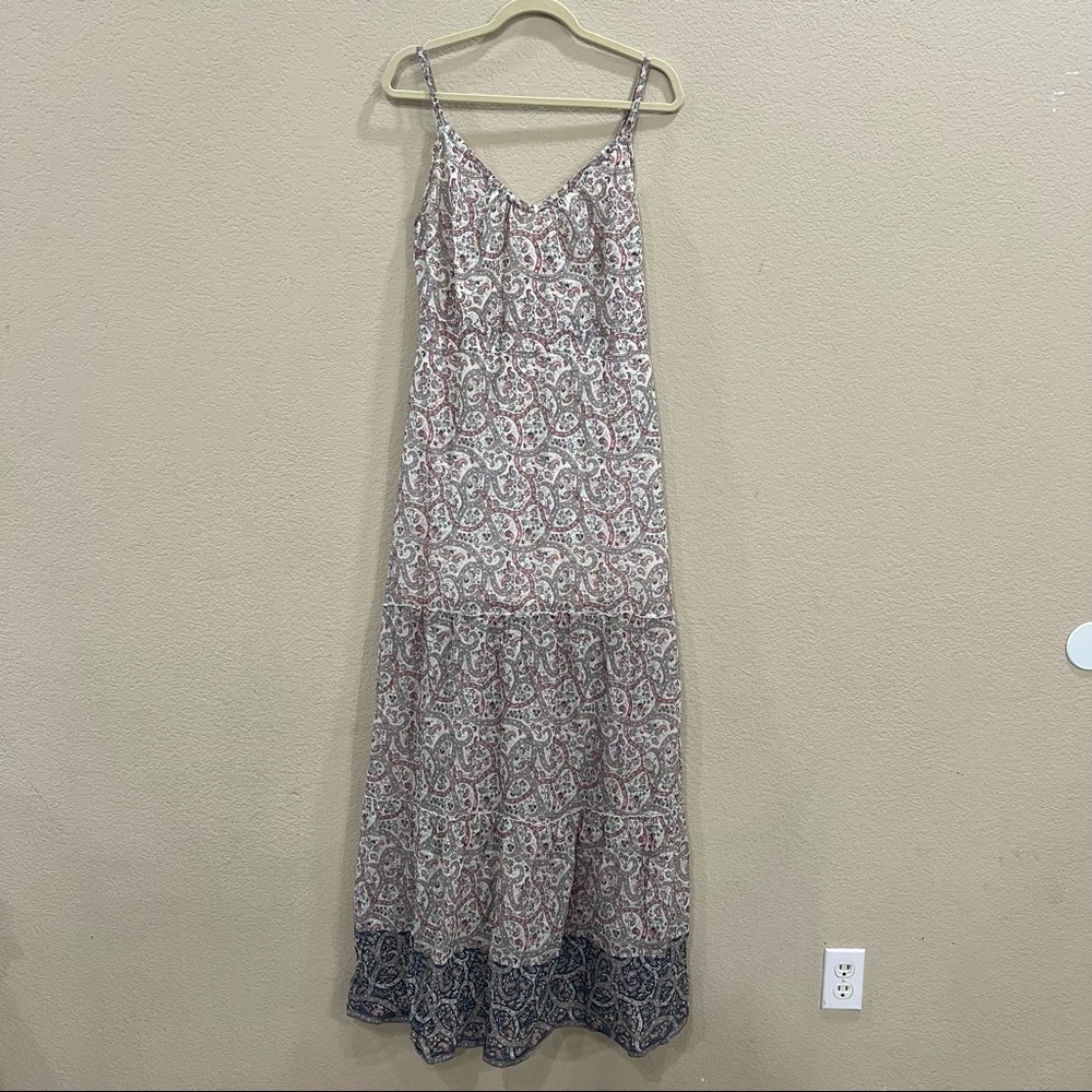 Oui Collection Womens Floral Multi Tiered Maxi Dress Sz 40 Boho Coastal Beachy